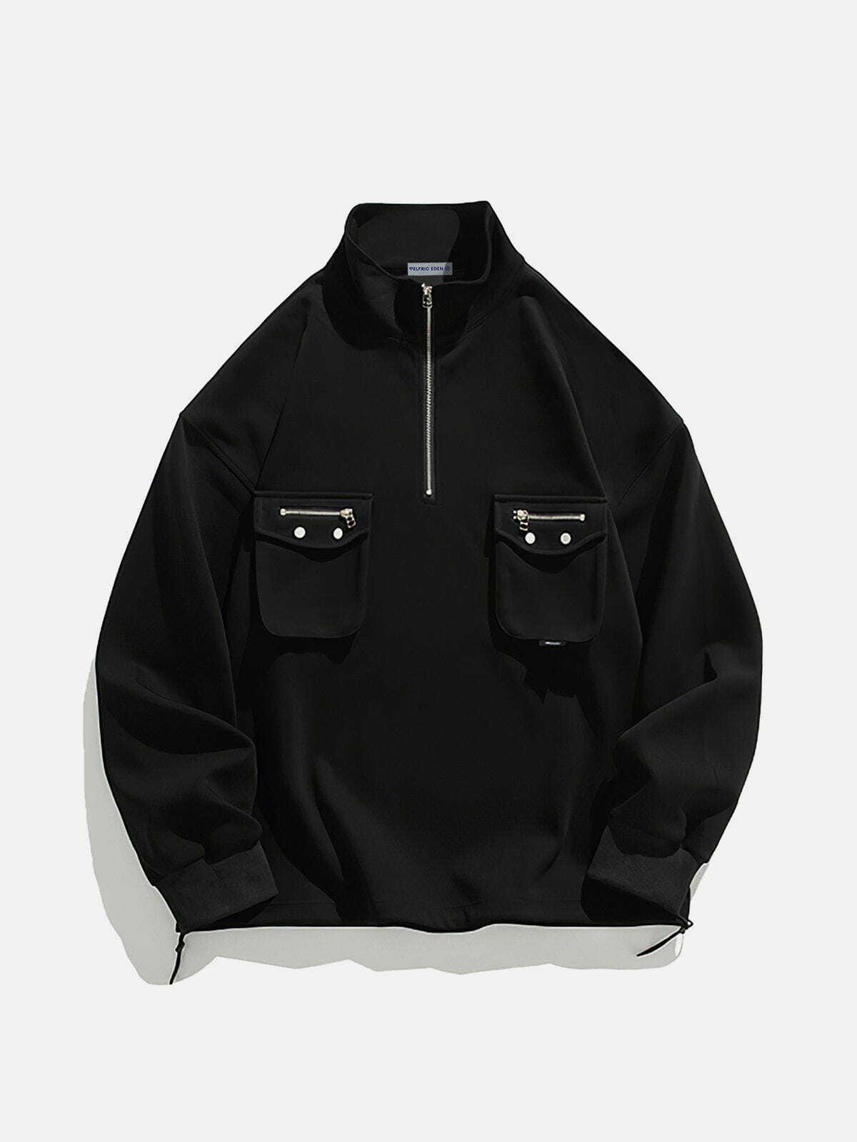 retro zip up pocket sweatshirt [edgy] 4528